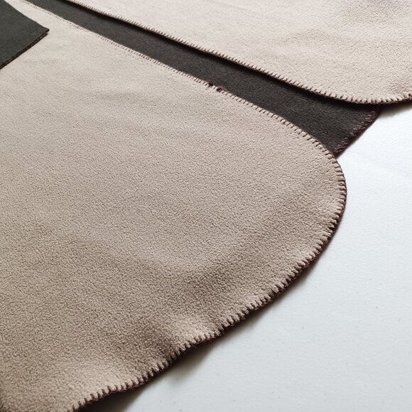 Brown Beige Reversible Poncho Cape - Picture 6 of 14